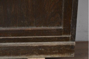 和製アンティーク　ナラ材の風合いが味わい深い二段重ね収納棚　(R-085295)