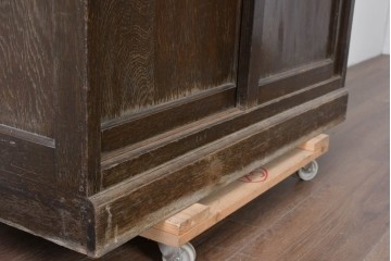 和製アンティーク　ナラ材の風合いが味わい深い二段重ね収納棚　(R-085295)