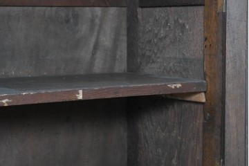 和製アンティーク　ナラ材の風合いが味わい深い二段重ね収納棚　(R-085295)