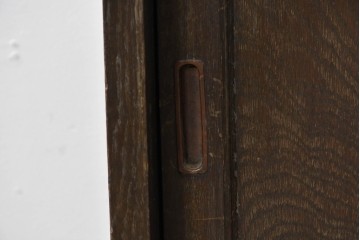 和製アンティーク　ナラ材の風合いが味わい深い二段重ね収納棚　(R-085295)