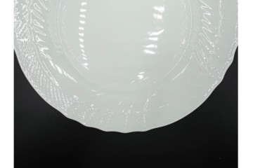 イタリア　Richard Ginori(リチャードジノリ)　ベッキオホワイト　直径約26cm　白磁の縁取りが上品なプレート6枚セット　(R-085297)