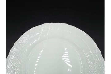 イタリア　Richard Ginori(リチャードジノリ)　ベッキオホワイト　直径約26cm　白磁の縁取りが上品なプレート6枚セット　(R-085297)