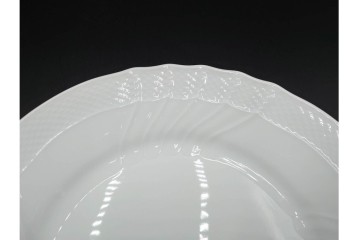 イタリア　Richard Ginori(リチャードジノリ)　ベッキオホワイト　直径約26cm　白磁の縁取りが上品なプレート6枚セット　(R-085297)