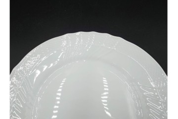 イタリア　Richard Ginori(リチャードジノリ)　ベッキオホワイト　直径約26cm　白磁の縁取りが上品なプレート6枚セット　(R-085297)