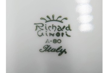 イタリア　Richard Ginori(リチャードジノリ)　ベッキオホワイト　直径約26cm　白磁の縁取りが上品なプレート6枚セット　(R-085297)