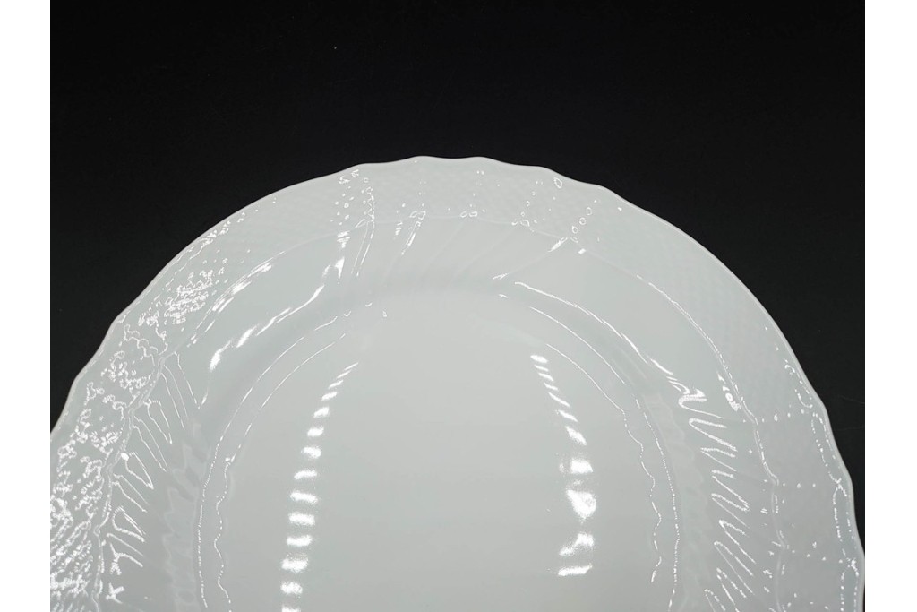 イタリア　Richard Ginori(リチャードジノリ)　ベッキオホワイト　直径約26cm　白磁の縁取りが上品なプレート6枚セット　(R-085297)