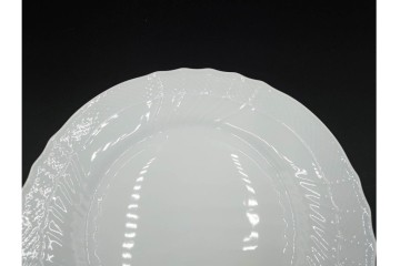 イタリア　Richard Ginori(リチャードジノリ)　ベッキオホワイト　直径約26cm　白磁の縁取りが上品なプレート6枚セット　(R-085297)