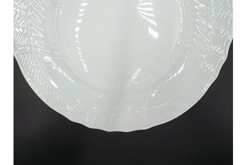 イタリア　Richard Ginori(リチャードジノリ)　ベッキオホワイト　直径約26cm　白磁の縁取りが上品なプレート6枚セット　(R-085297)