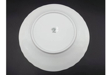 イタリア　Richard Ginori(リチャードジノリ)　ベッキオホワイト　直径約26cm　白磁の縁取りが上品なプレート6枚セット　(R-085297)