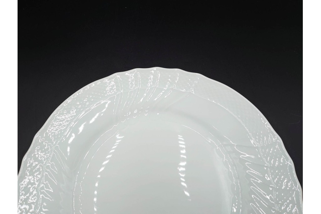 イタリア　Richard Ginori(リチャードジノリ)　ベッキオホワイト　直径約26cm　白磁の縁取りが上品なプレート6枚セット　(R-085297)