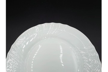イタリア　Richard Ginori(リチャードジノリ)　ベッキオホワイト　直径約26cm　白磁の縁取りが上品なプレート6枚セット　(R-085297)