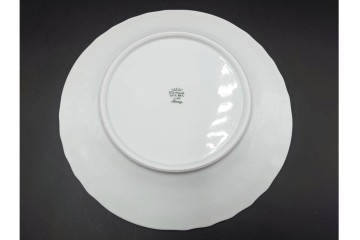 イタリア　Richard Ginori(リチャードジノリ)　ベッキオホワイト　直径約26cm　白磁の縁取りが上品なプレート6枚セット　(R-085297)