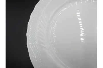 イタリア　Richard Ginori(リチャードジノリ)　ベッキオホワイト　直径約26cm　白磁の縁取りが上品なプレート6枚セット　(R-085297)