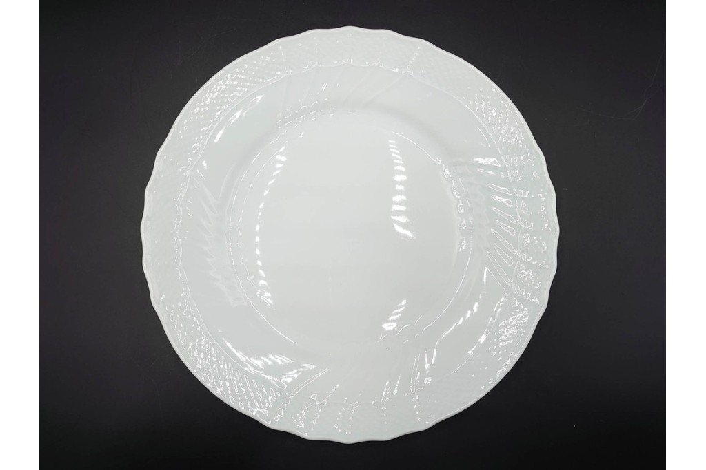 イタリア　Richard Ginori(リチャードジノリ)　ベッキオホワイト　直径約26cm　白磁の縁取りが上品なプレート6枚セット　(R-085297)