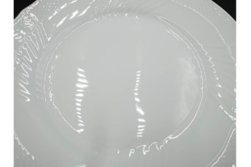 イタリア　Richard Ginori(リチャードジノリ)　ベッキオホワイト　直径約26cm　白磁の縁取りが上品なプレート6枚セット　(R-085297)