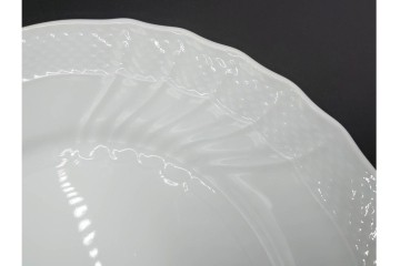 イタリア　Richard Ginori(リチャードジノリ)　ベッキオホワイト　直径約26cm　白磁の縁取りが上品なプレート6枚セット　(R-085297)