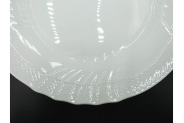 イタリア　Richard Ginori(リチャードジノリ)　ベッキオホワイト　直径約26cm　白磁の縁取りが上品なプレート6枚セット　(R-085297)