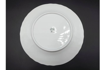 イタリア　Richard Ginori(リチャードジノリ)　ベッキオホワイト　直径約26cm　白磁の縁取りが上品なプレート6枚セット　(R-085297)