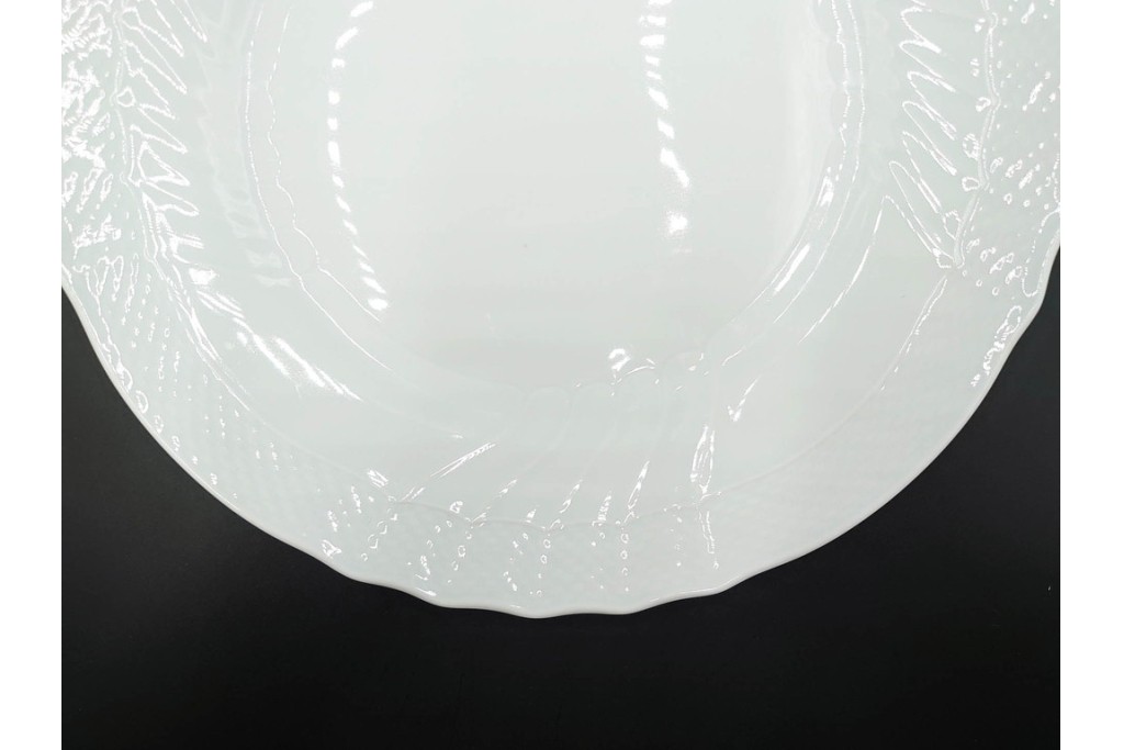 イタリア　Richard Ginori(リチャードジノリ)　ベッキオホワイト　直径約26cm　白磁の縁取りが上品なプレート6枚セット　(R-085297)