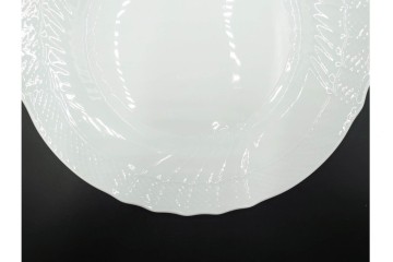 イタリア　Richard Ginori(リチャードジノリ)　ベッキオホワイト　直径約26cm　白磁の縁取りが上品なプレート6枚セット　(R-085297)