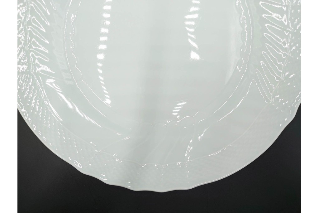 イタリア　Richard Ginori(リチャードジノリ)　ベッキオホワイト　直径約26cm　白磁の縁取りが上品なプレート6枚セット　(R-085297)