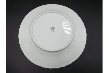 イタリア　Richard Ginori(リチャードジノリ)　ベッキオホワイト　直径約26cm　白磁の縁取りが上品なプレート6枚セット　(R-085297)