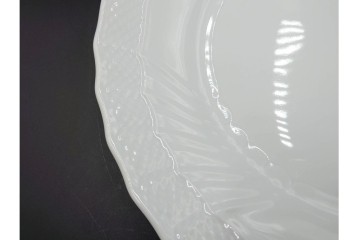 イタリア　Richard Ginori(リチャードジノリ)　ベッキオホワイト　直径約26cm　白磁の縁取りが上品なプレート6枚セット　(R-085297)