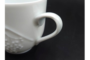 フランス　LIMOGES(リモージュ)　Philippe Deshoulieres(フィリップ デズリエ)　上質な白磁のコーヒーカップ&ソーサー6客セット　(R-085298)