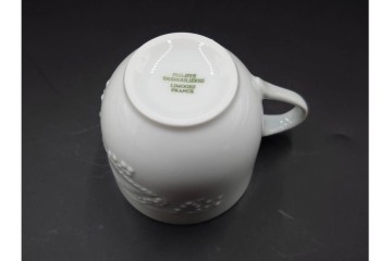 フランス　LIMOGES(リモージュ)　Philippe Deshoulieres(フィリップ デズリエ)　上質な白磁のコーヒーカップ&ソーサー6客セット　(R-085298)