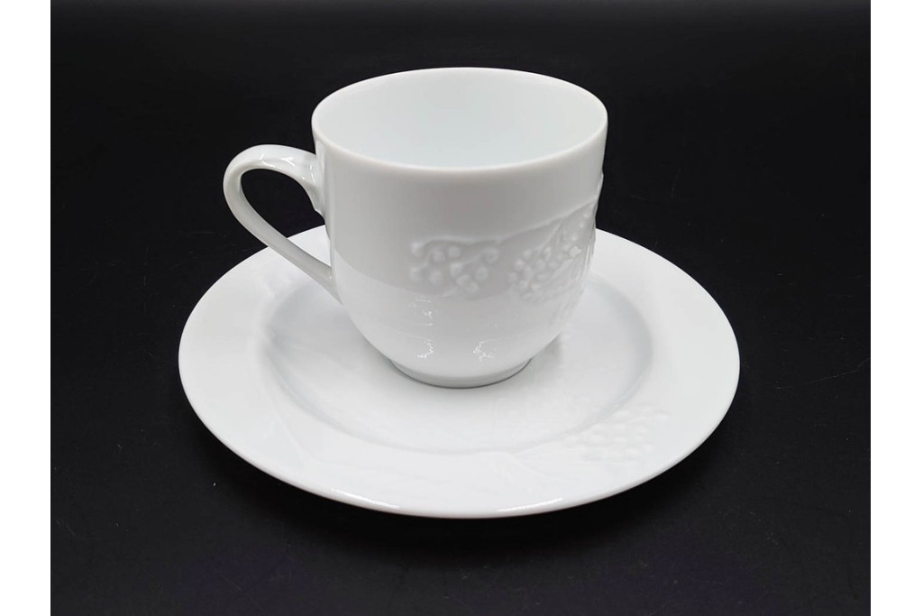 フランス　LIMOGES(リモージュ)　Philippe Deshoulieres(フィリップ デズリエ)　上質な白磁のコーヒーカップ&ソーサー6客セット　(R-085298)