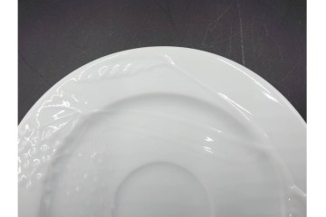 フランス　LIMOGES(リモージュ)　Philippe Deshoulieres(フィリップ デズリエ)　上質な白磁のコーヒーカップ&ソーサー6客セット　(R-085298)