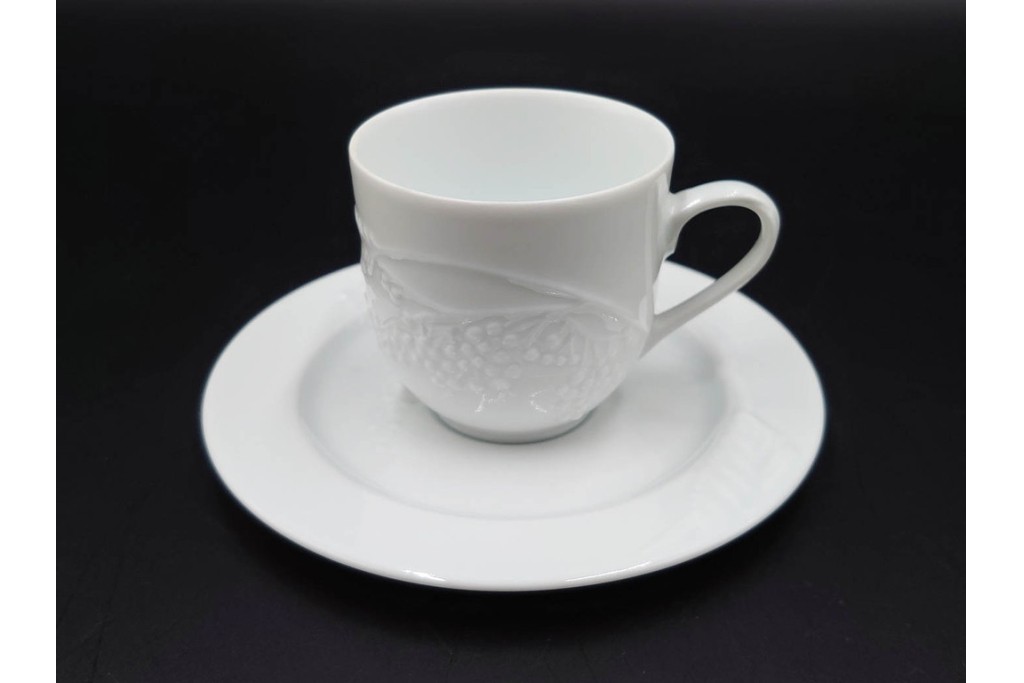 フランス　LIMOGES(リモージュ)　Philippe Deshoulieres(フィリップ デズリエ)　上質な白磁のコーヒーカップ&ソーサー6客セット　(R-085298)