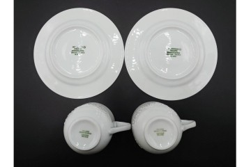 フランス　LIMOGES(リモージュ)　Philippe Deshoulieres(フィリップ デズリエ)　上質な白磁のコーヒーカップ&ソーサー6客セット　(R-085298)
