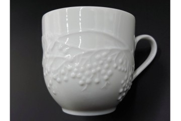 フランス　LIMOGES(リモージュ)　Philippe Deshoulieres(フィリップ デズリエ)　上質な白磁のコーヒーカップ&ソーサー6客セット　(R-085298)