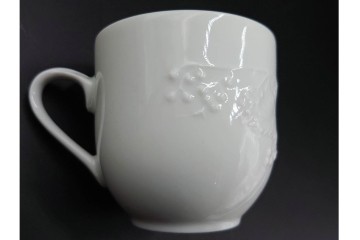 フランス　LIMOGES(リモージュ)　Philippe Deshoulieres(フィリップ デズリエ)　上質な白磁のコーヒーカップ&ソーサー6客セット　(R-085298)