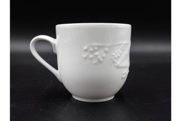 フランス　LIMOGES(リモージュ)　Philippe Deshoulieres(フィリップ デズリエ)　上質な白磁のコーヒーカップ&ソーサー6客セット　(R-085298)