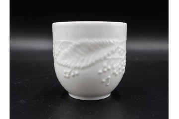 フランス　LIMOGES(リモージュ)　Philippe Deshoulieres(フィリップ デズリエ)　上質な白磁のコーヒーカップ&ソーサー6客セット　(R-085298)