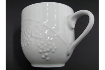 フランス　LIMOGES(リモージュ)　Philippe Deshoulieres(フィリップ デズリエ)　上質な白磁のコーヒーカップ&ソーサー6客セット　(R-085298)