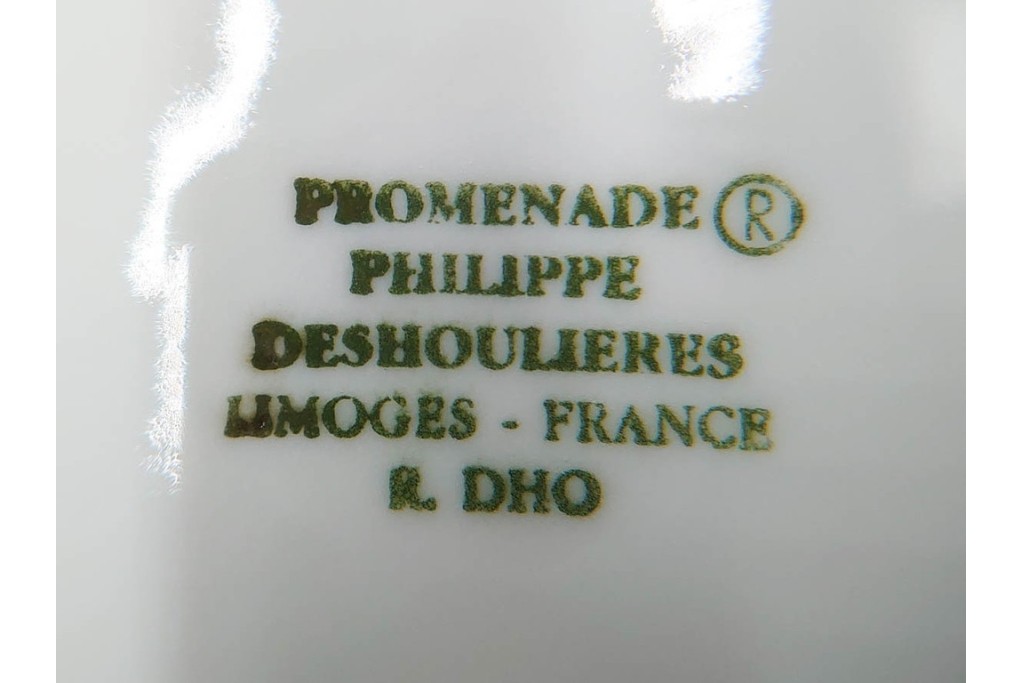 フランス　LIMOGES(リモージュ)　Philippe Deshoulieres(フィリップ デズリエ)　上質な白磁のコーヒーカップ&ソーサー6客セット　(R-085298)