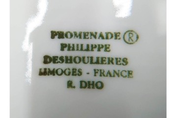 フランス　LIMOGES(リモージュ)　Philippe Deshoulieres(フィリップ デズリエ)　上質な白磁のコーヒーカップ&ソーサー6客セット　(R-085298)