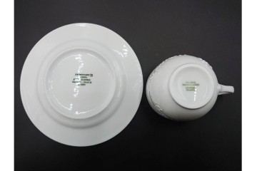 フランス　LIMOGES(リモージュ)　Philippe Deshoulieres(フィリップ デズリエ)　上質な白磁のコーヒーカップ&ソーサー6客セット　(R-085298)