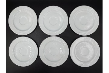 フランス　LIMOGES(リモージュ)　Philippe Deshoulieres(フィリップ デズリエ)　上質な白磁のコーヒーカップ&ソーサー6客セット　(R-085298)