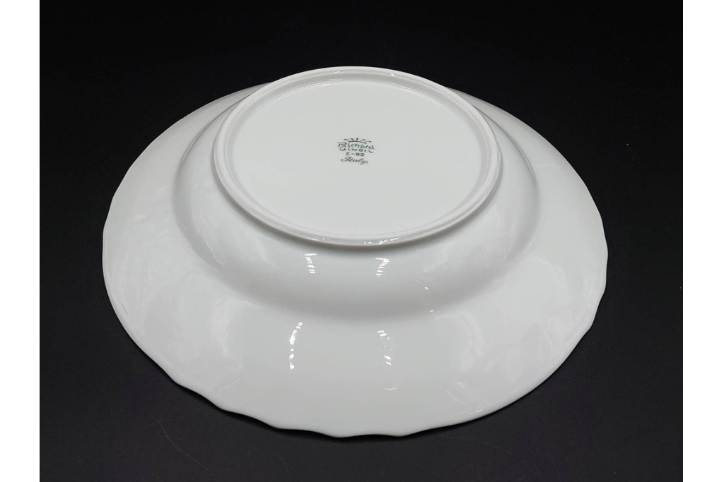イタリア　Richard Ginori(リチャードジノリ)　ベッキオホワイト 約23cm　白磁のレリーフが上品なスーププレート6枚セット　(R-085299)