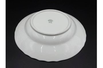 イタリア　Richard Ginori(リチャードジノリ)　ベッキオホワイト 約23cm　白磁のレリーフが上品なスーププレート6枚セット　(R-085299)