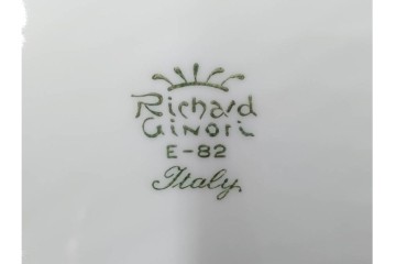 イタリア　Richard Ginori(リチャードジノリ)　ベッキオホワイト 約23cm　白磁のレリーフが上品なスーププレート6枚セット　(R-085299)