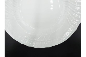 イタリア　Richard Ginori(リチャードジノリ)　ベッキオホワイト 約23cm　白磁のレリーフが上品なスーププレート6枚セット　(R-085299)