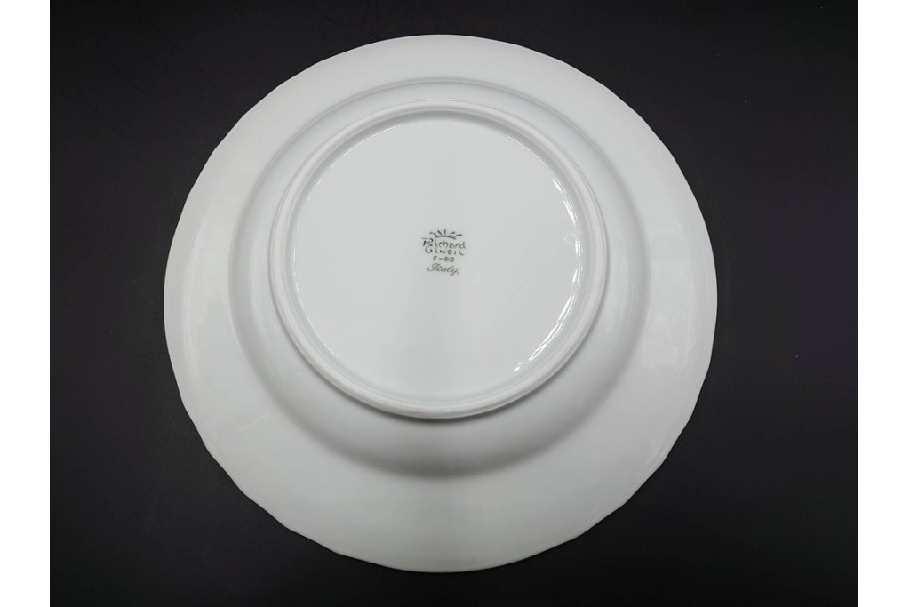 イタリア　Richard Ginori(リチャードジノリ)　ベッキオホワイト 約23cm　白磁のレリーフが上品なスーププレート6枚セット　(R-085299)
