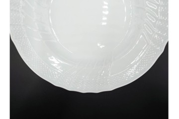 イタリア　Richard Ginori(リチャードジノリ)　ベッキオホワイト 約23cm　白磁のレリーフが上品なスーププレート6枚セット　(R-085299)