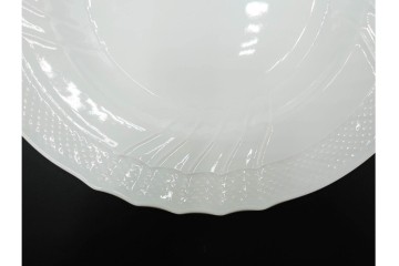 イタリア　Richard Ginori(リチャードジノリ)　ベッキオホワイト 約23cm　白磁のレリーフが上品なスーププレート6枚セット　(R-085299)