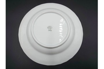 イタリア　Richard Ginori(リチャードジノリ)　ベッキオホワイト 約23cm　白磁のレリーフが上品なスーププレート6枚セット　(R-085299)